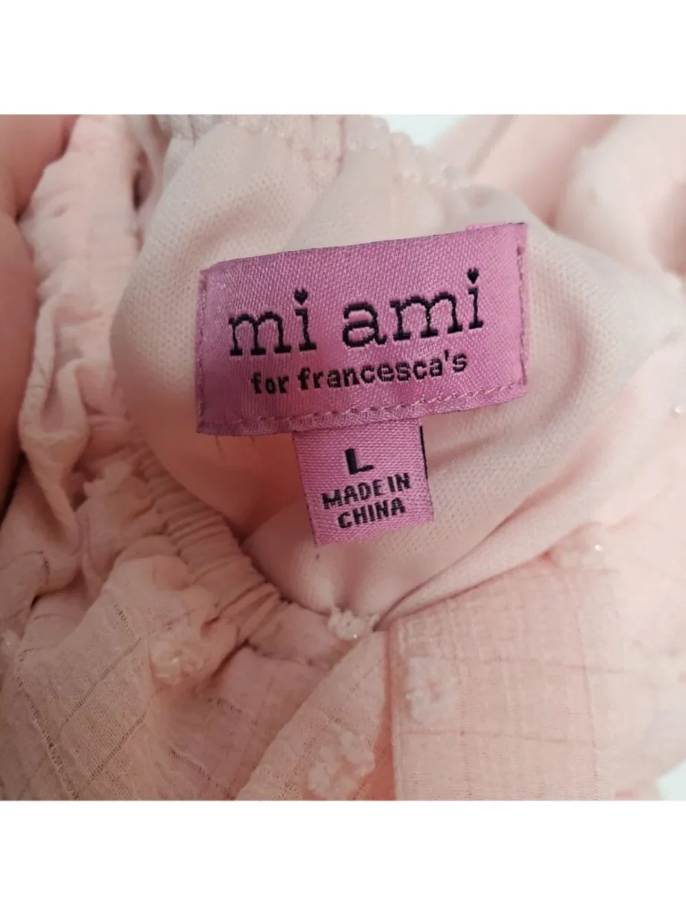 Mi Ami Pink Ruffle Tiered Sleeveless Dress With Open Back & Tie Detail Large